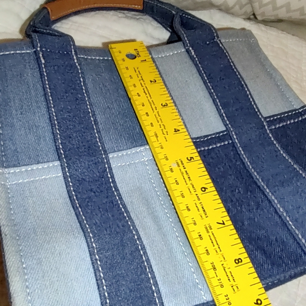 Antik Kraft Small  Denim Colorblock Tote. - Picture 9 of 11